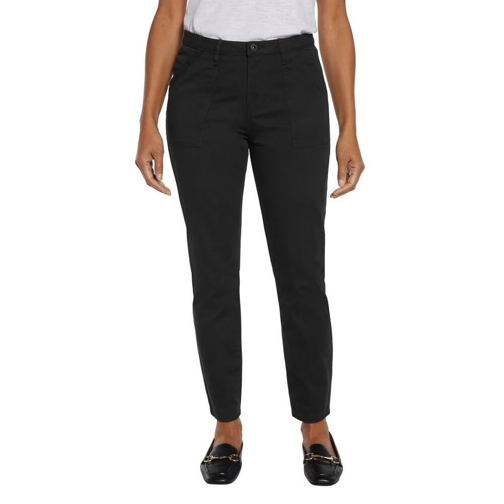 Banana Republic Black Cotton Blend High Waisted Chinos Size 10